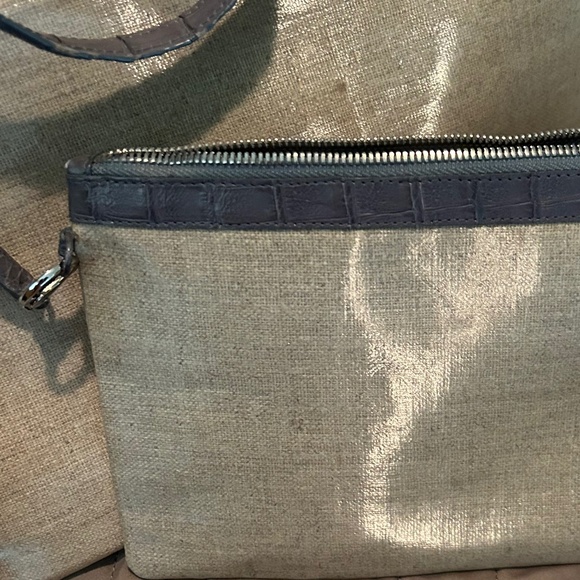 Nancy Gonzalez Large Tote Grey Crocodile Trim - Picture 1 of 3